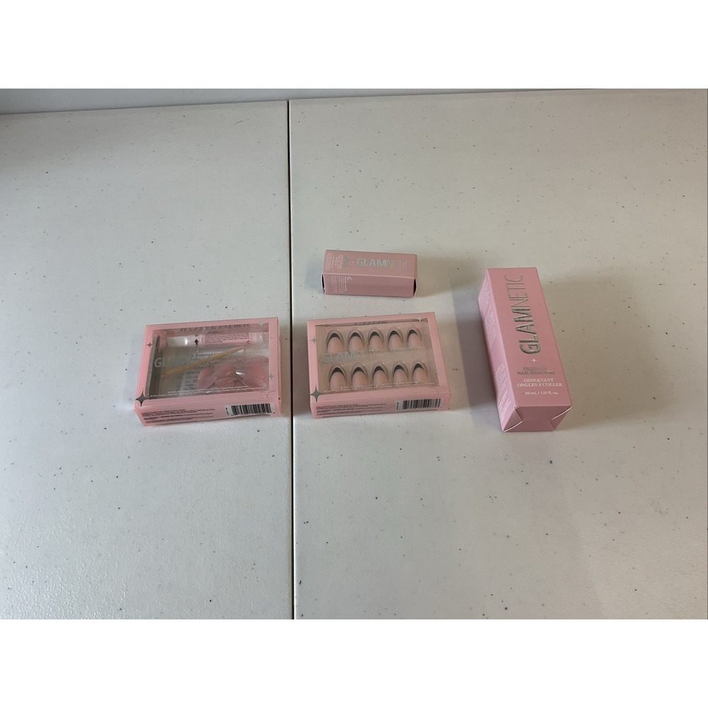 Glamnetic Custom Set of 4 Items: Press-on Nails Removal Strengthener Glue Oil
